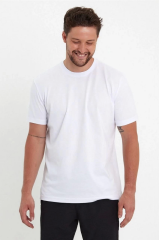 Erkek 24/1 Düz A Kalite Oversize T-shirt - Beyaz