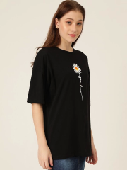 Baskılı Kadın T-shirt - Siyah