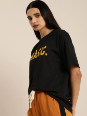 Baskılı Kadın T-shirt - Siyah