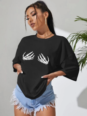 Baskılı Kadın T-shirt - Siyah