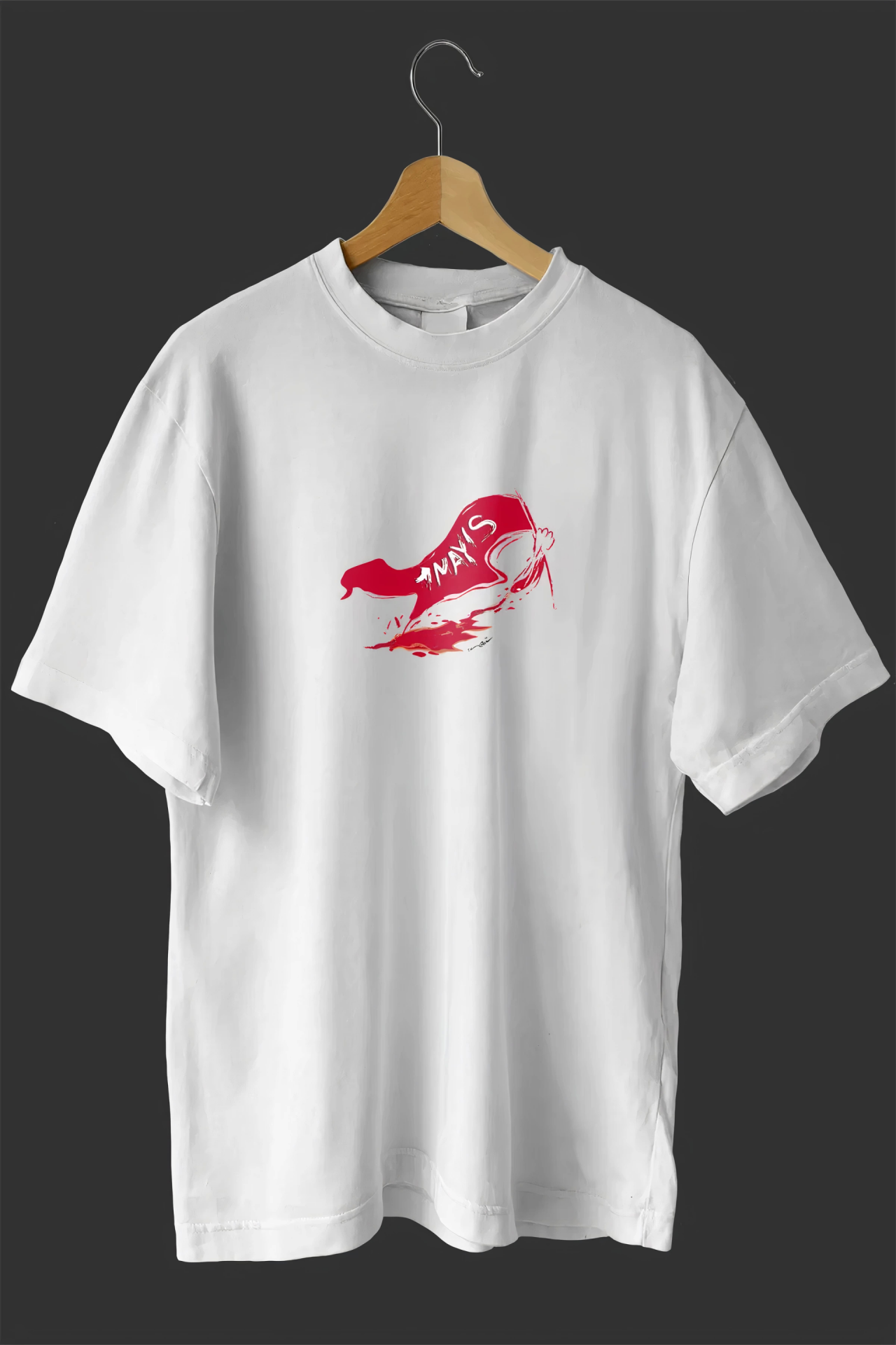 1 Mayıs Emekçilerimiz İçin Özel Tasarım 1 Mayıs Baskılı T-shirt - Beyaz