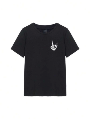 Erkek Baskılı Oversize T-shirt - Siyah