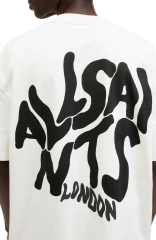Erkek Baskılı Oversize T-shirt - Beyaz
