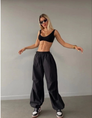Kadın Cepli Paraşut Pantalon - Siyah