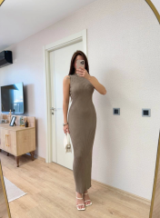 Fitilli Triko Elbise Maxi Uzun boy - Vizyon