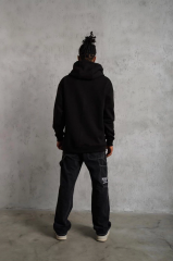 3 İplik Kapşonlu Sweatshirt hoodie - Siyah