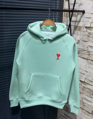 Unisex Kapşonlu Baskılı Sweetshirt - Mint Yeşili