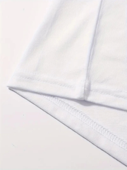20/1 Penye Compack Baskılı Oversize Kahve Desenli Kadın Kısa Kol T-shirt - Beyaz