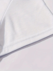 20/1 Penye Compack Baskılı Oversize Kahve Desenli Kadın Kısa Kol T-shirt - Beyaz