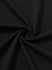 20/1 Penye Compack Palmiye Ön Baskılı Oversize Bisiklet Yaka Kısa Kol Yazlık T-shirt - Siyah