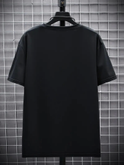 20/1 Penye Compack FUTRE Baskılı Oversize Kısa Kol Bisiklet Yaka T-shirt - Siyah