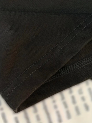 20/1 Penye Compack Baskılı Oversize Kısa Kol Bisiklet Yaka T-shirt - Siyah