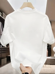 20/1 Penye Compack Özgür kuşlar Baskılı Oversize Bisiklet Yaka T-shirt - Beyaz
