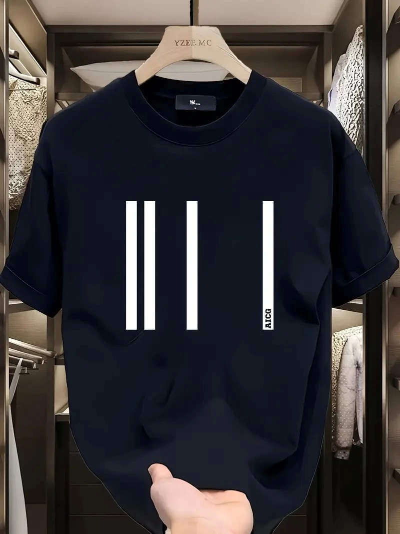 AICG Ön Arka Baskılı Bisiklet Yaka Kadın Oversize Bisiklet Yaka T-shirt - Siyah