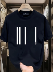 AICG Ön Arka Baskılı Bisiklet Yaka Kadın Oversize Bisiklet Yaka T-shirt - Siyah