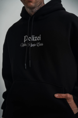 Üç İplik Kapşonlu Dijital Patchli SweatShirt - Siyah