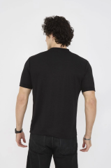 Unisex Bisiklet Yaka Slim fit T-Shirt- Siyah
