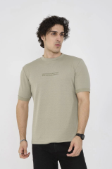 Unisex Bisiklet Yaka Slim fit T-Shirt- Açık Yeşil