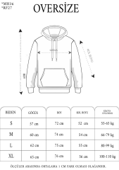 Unisex Double Oversize Kapşonlu Basic SweatShirt - Beyaz