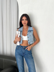 Kot Jeans Kadın Yelek - Buz Mavisi