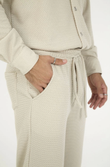 Jakar Kutu Desenli Baggy Eşofman Pantolon - Gri