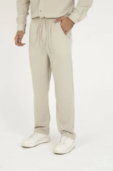 Jakar Kutu Desenli Baggy Eşofman Pantolon - Gri