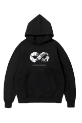 10 Kasıma Özel Üç İplik Kapüşonlu Baskılı SweatShirt - Siyah