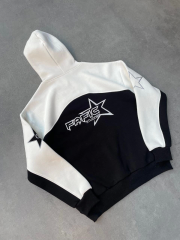 Parçalı Nakış İşlemelı Kapüşonlu SweatShirt - Beyaz