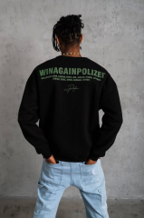 Erkek Baskılı Sweat - Siyah