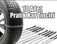 Oto Lastik Kar Zincir Tak Çikar Pratik Zincir 10 Adet - Siyah
