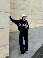 Üç İplik Yakalı Sweat Baggy Pantalonlu Takım - Siyah