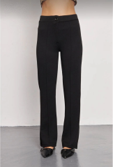 Kadın Siyah Palazzo Pantolon Oversize Kesim - Siyah